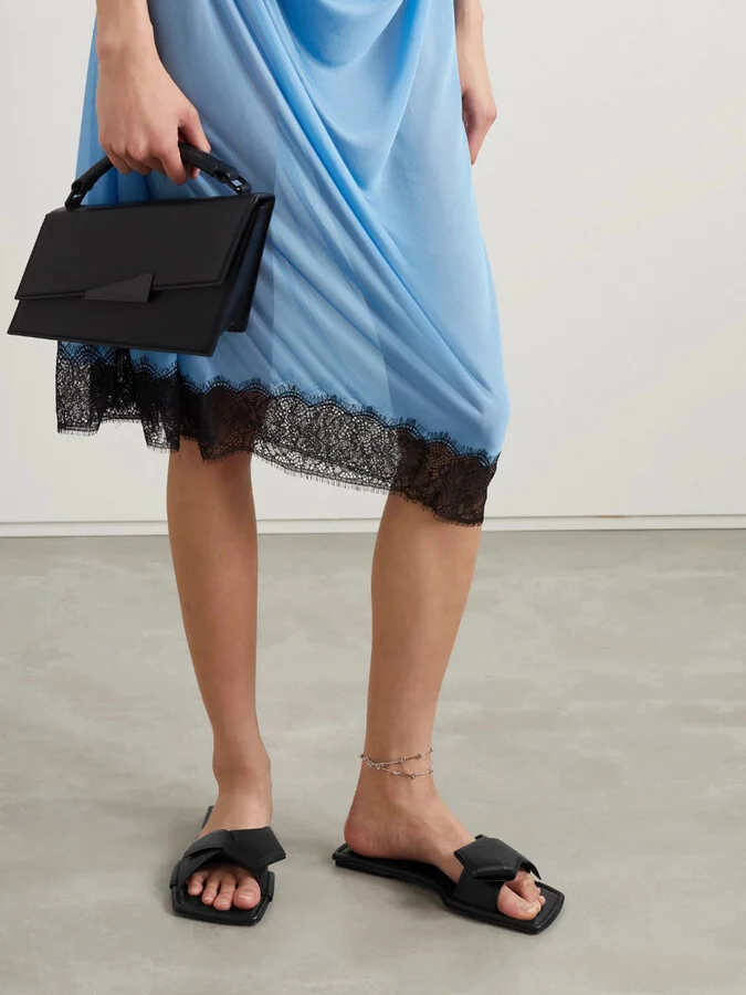 Acne Studios - + Net Sustain Leather Slides - Black - Image 2