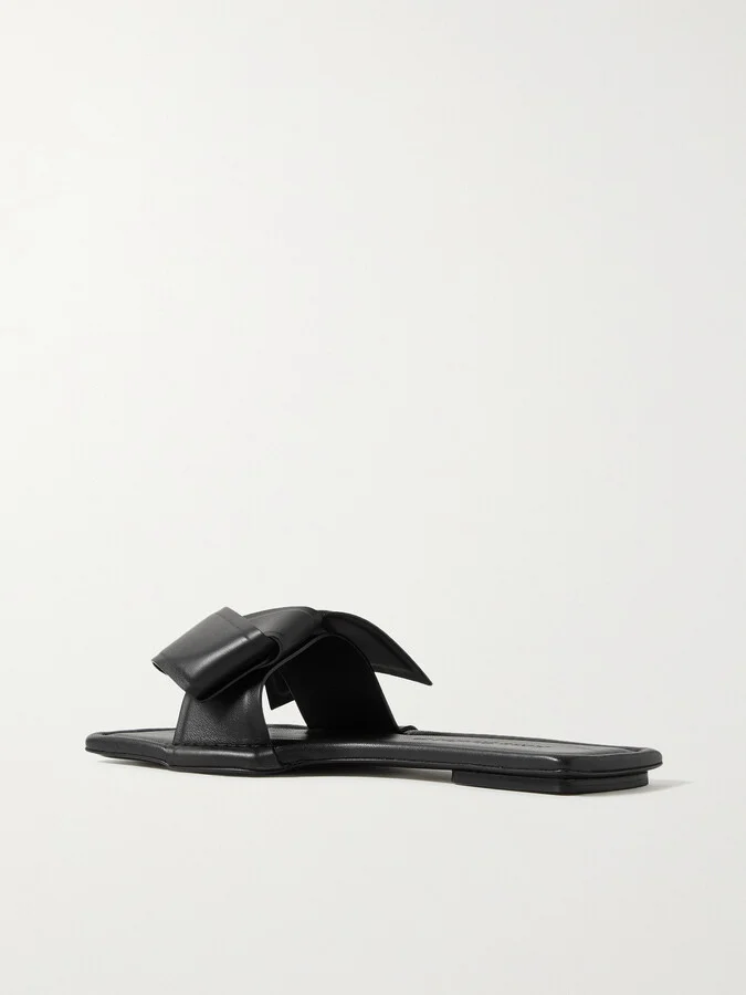 Acne Studios - + Net Sustain Leather Slides - Black - Image 3