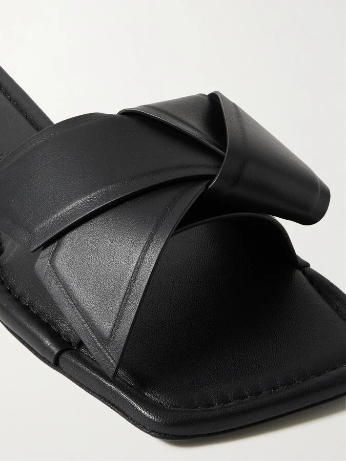 Acne Studios - + Net Sustain Leather Slides - Black - Image 4