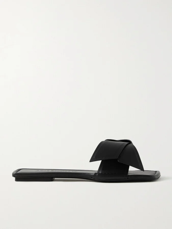 Acne Studios - + Net Sustain Leather Slides - Black - Image 5