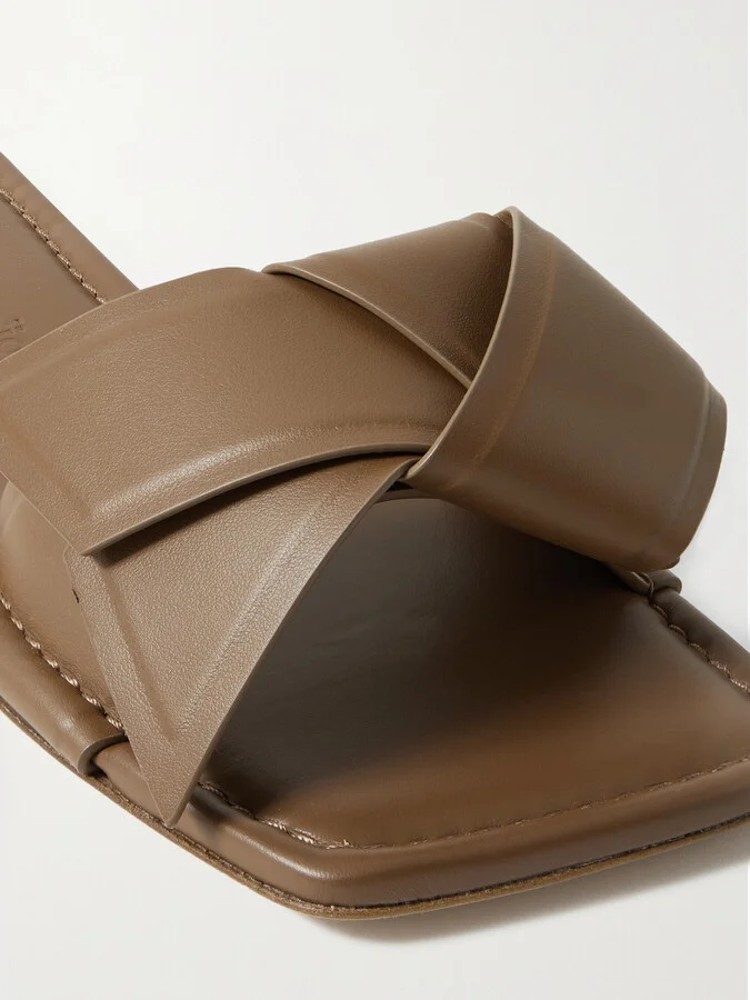 Acne Studios - + Net Sustain Leather Slides - Brown - Image 4