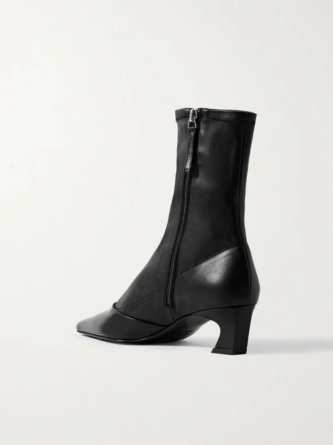 Acne Studios - Patent-trimmed Leather Ankle Boots - Black - Image 3