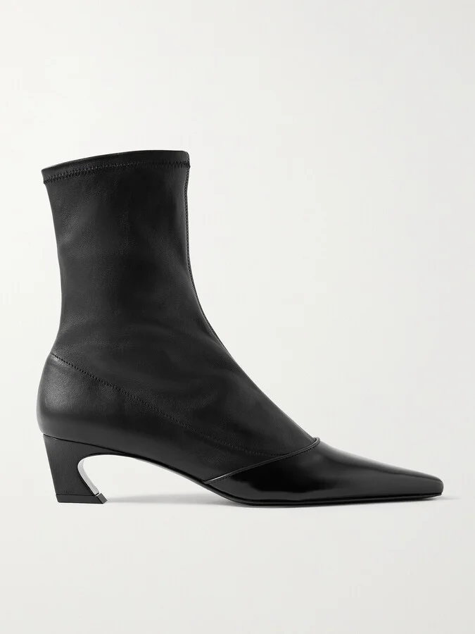 Acne Studios - Patent-trimmed Leather Ankle Boots - Black