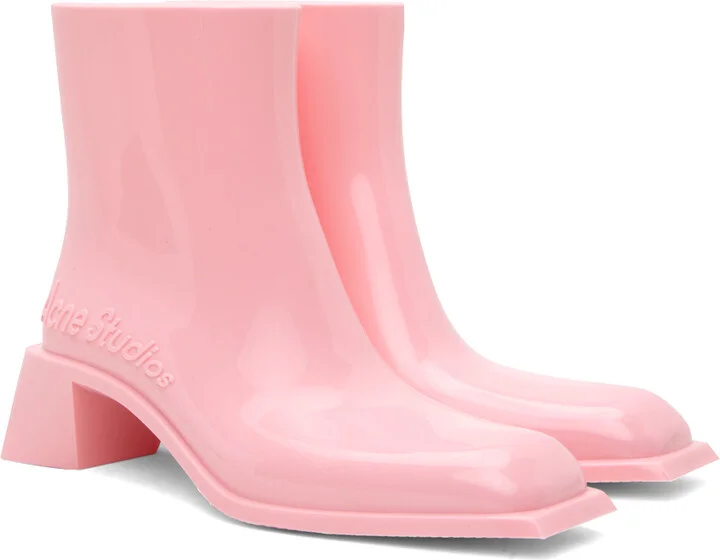 Acne Studios Pink Rubber Boots - Image 4