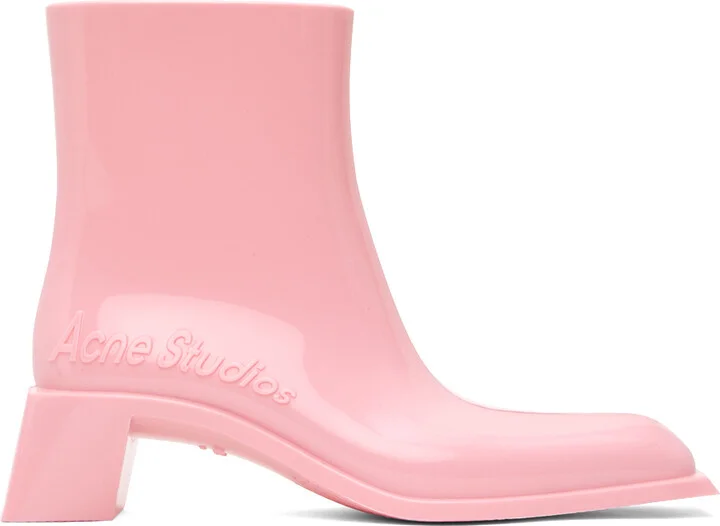 Acne Studios Pink Rubber Boots