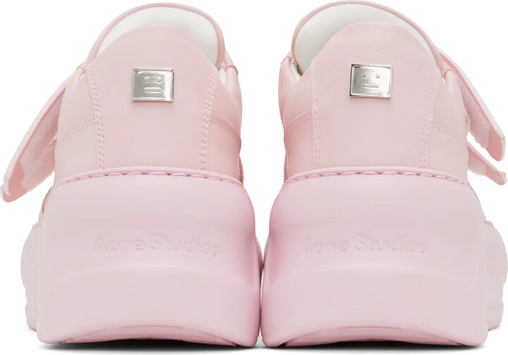 Acne Studios Pink Velcro Strap Platform Sneakers - Image 2