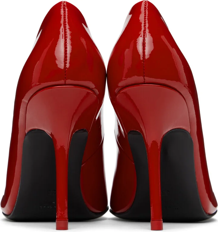 Acne Studios Red Leather Heels - Image 2