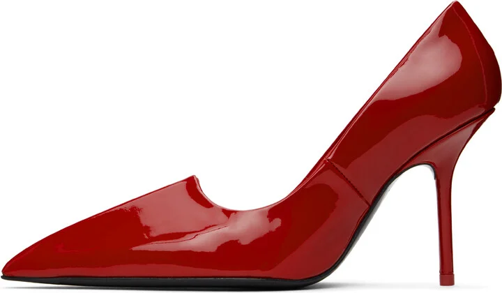 Acne Studios Red Leather Heels - Image 3