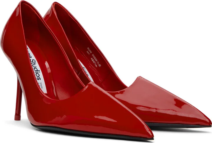 Acne Studios Red Leather Heels - Image 4