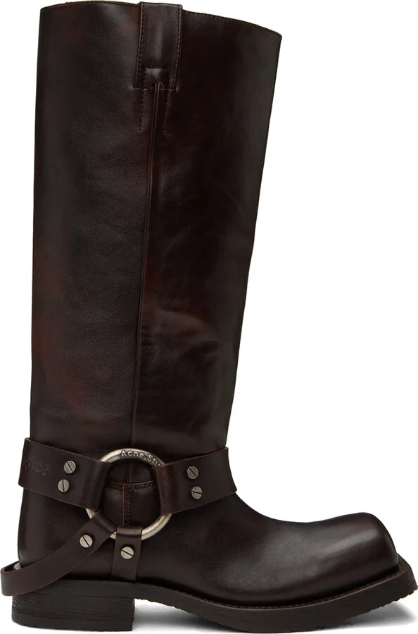 Acne Studios SSENSE Exclusive Brown Stirrup High Boots
