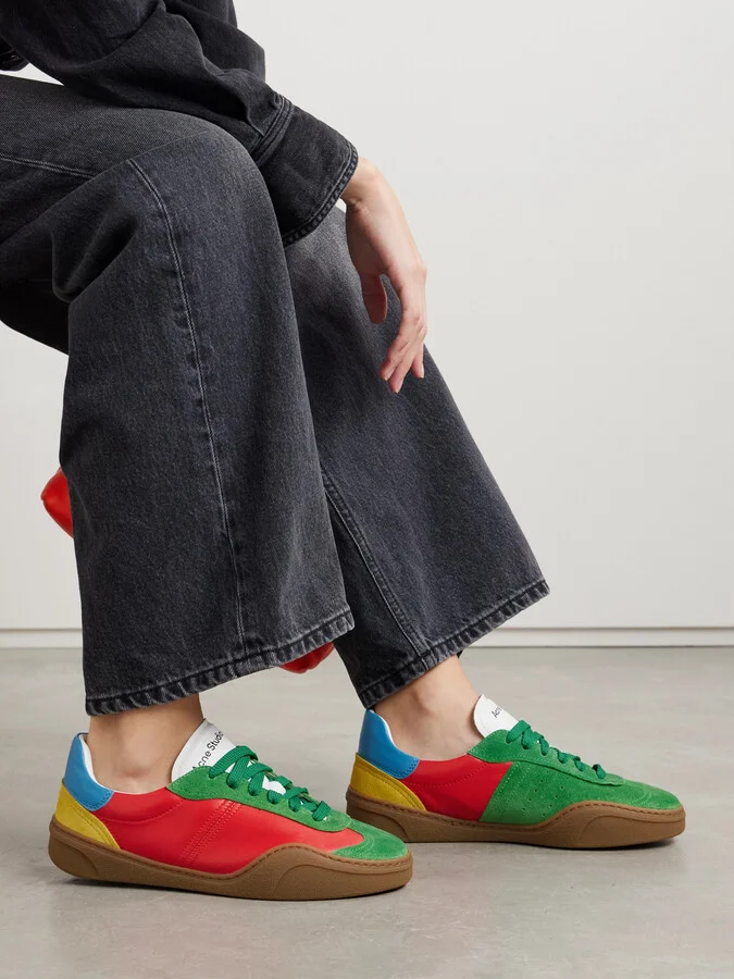 Acne Studios - Suede And Leather Sneakers - Multi - Image 2