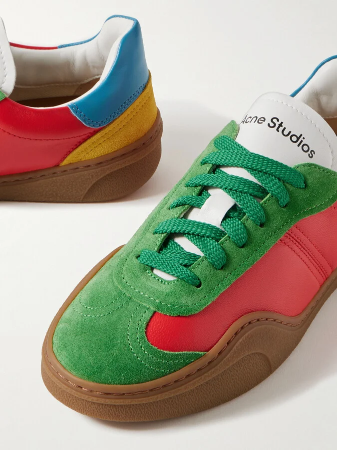 Acne Studios - Suede And Leather Sneakers - Multi - Image 4