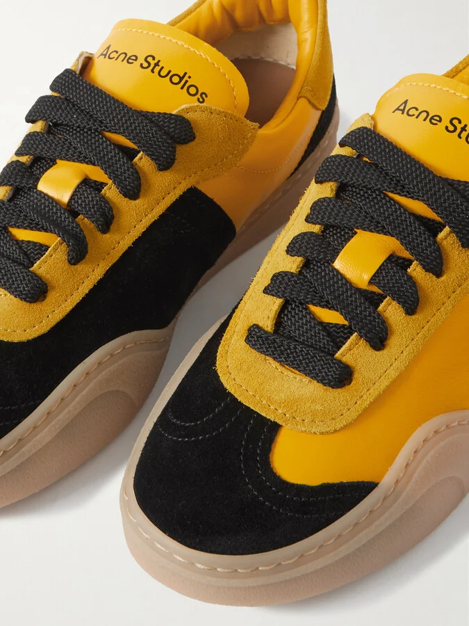 Acne Studios - Suede And Leather Sneakers - Yellow - Image 4