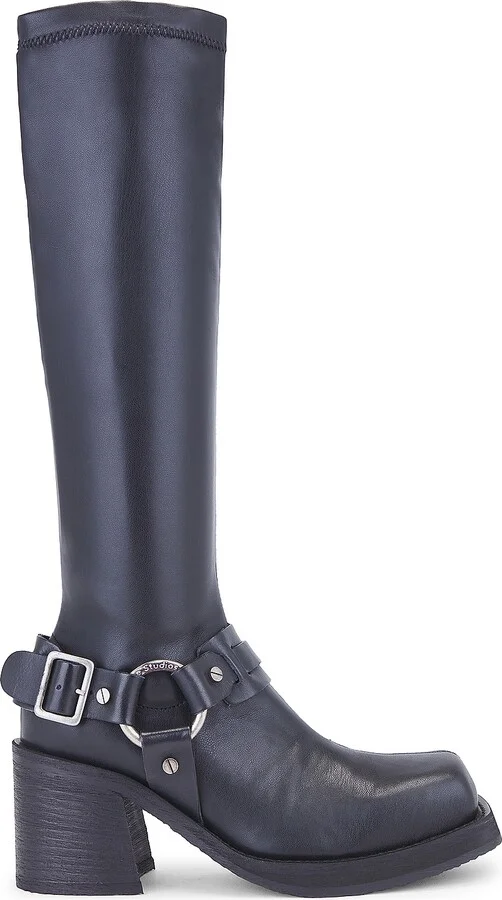 Acne Studios Tall Moto Boot in Black