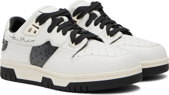 Acne Studios White & Black Low Top Sneakers - Image 4