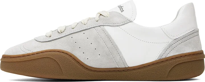 Acne Studios White & Gray Lace-Up Sneakers - Image 3