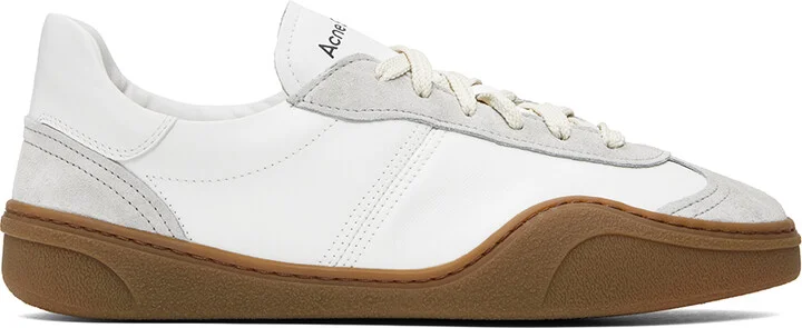 Acne Studios White & Gray Lace-Up Sneakers
