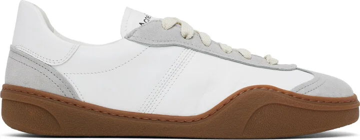 Acne Studios White & Gray Lace-up Sneakers