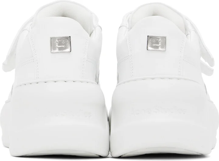 Acne Studios White Velcro Strap Platform Sneakers - Image 2