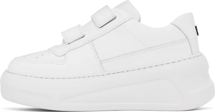 Acne Studios White Velcro Strap Platform Sneakers - Image 3