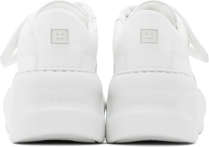 Acne Studios White Velcro Strap Platform Sneakers - Image 2