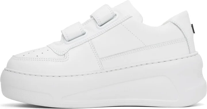 Acne Studios White Velcro Strap Platform Sneakers - Image 3