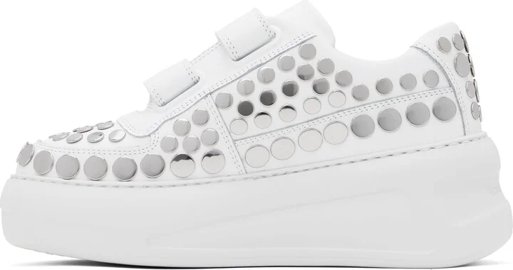 Acne Studios White Velcro Strap Platform Sneakers - Image 3