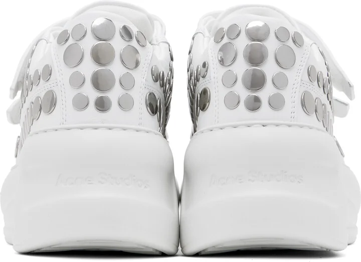 Acne Studios White Velcro Strap Platform Sneakers - Image 2