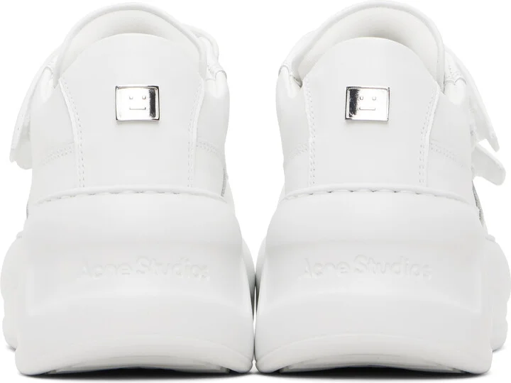 Acne Studios White Velcro Strap Platform Sneakers - Image 2