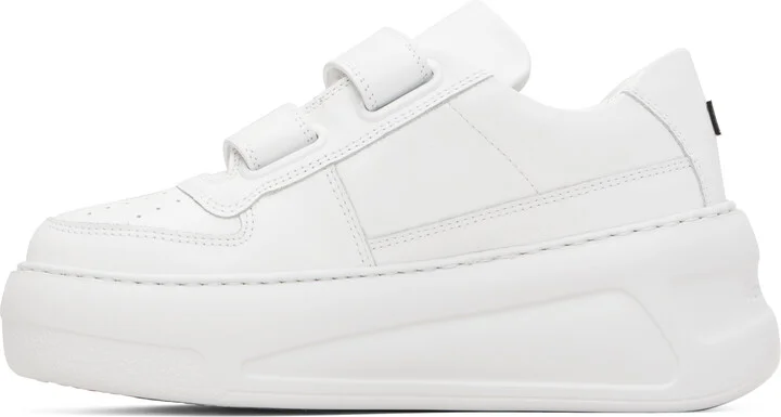 Acne Studios White Velcro Strap Platform Sneakers - Image 3