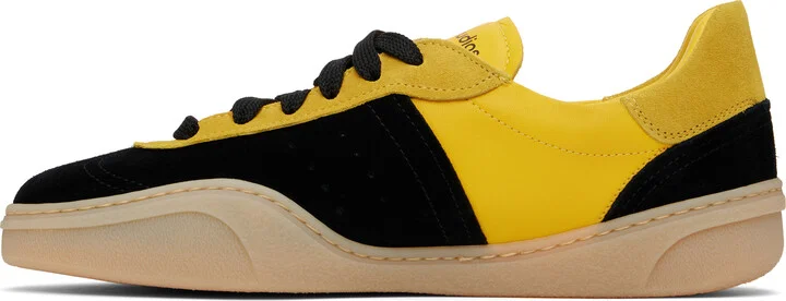 Acne Studios Yellow & Black Lace-Up Sneakers - Image 3