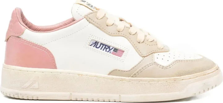 Action leather panelled sneakers