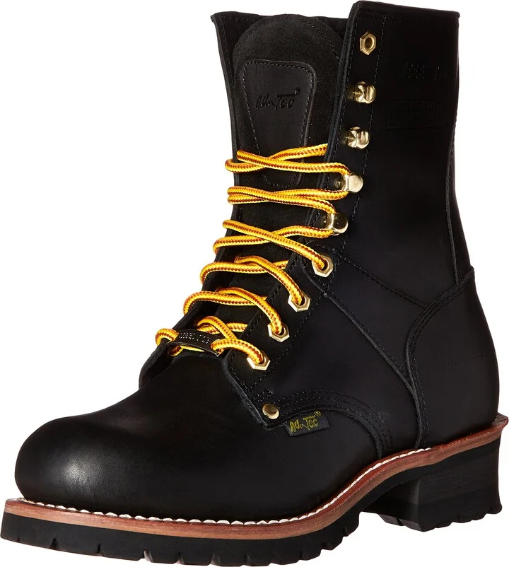 Ad Tec 9in Super Logger Leather Work Boots for Men - Steel Toe
