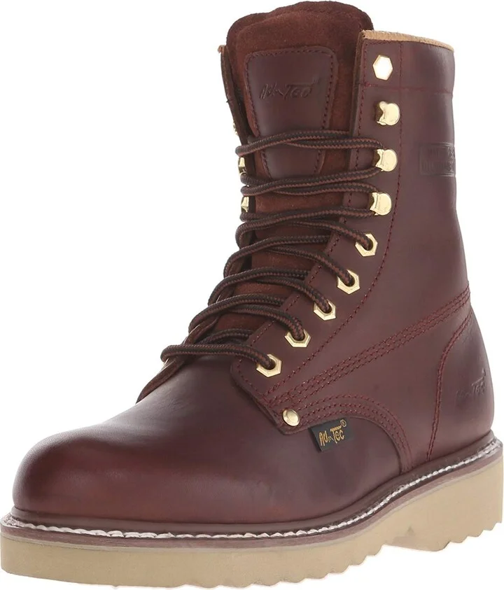 Ad Tec Men's 8" Laceup Full Grain Leather Work Boots