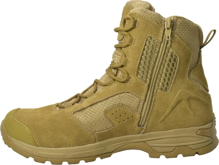 Ad Tec Tactical Boots For Men - 8″ Suede Leather and Waterproof Boots With Side Zipper - Safety Boots With Oil and Slip Resistant Outsole