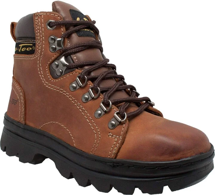 Ad Tec Women's 6" Lace Up Hiker or Work Boot - Durable Horse Leather