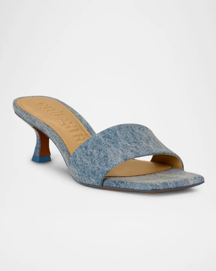 Ada Denim Slide Sandals - Image 2