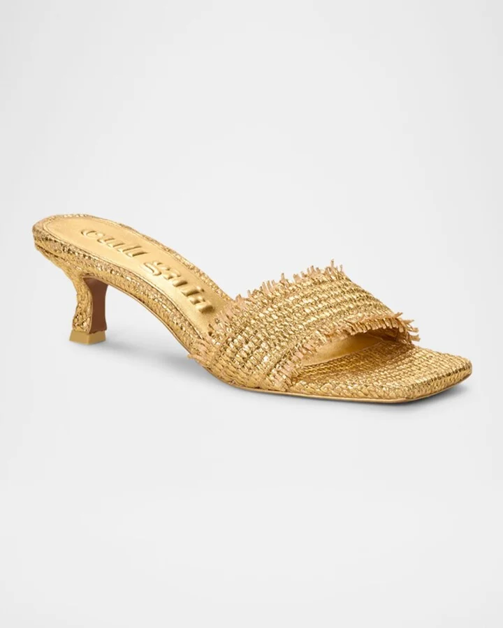 Ada Frayed Kitten Mule Sandals - Image 3