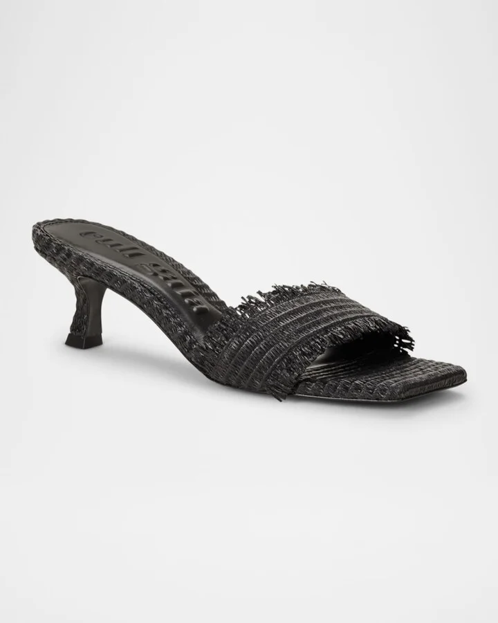 Ada Frayed Kitten Mule Sandals - Image 4