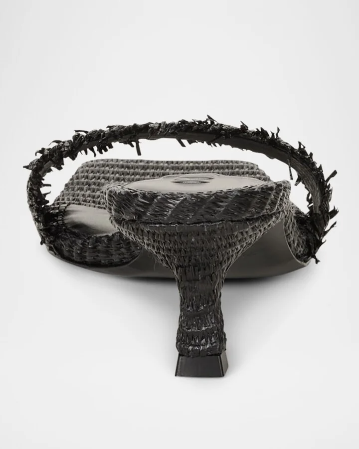 Ada Frayed Kitten Mule Sandals - Image 5