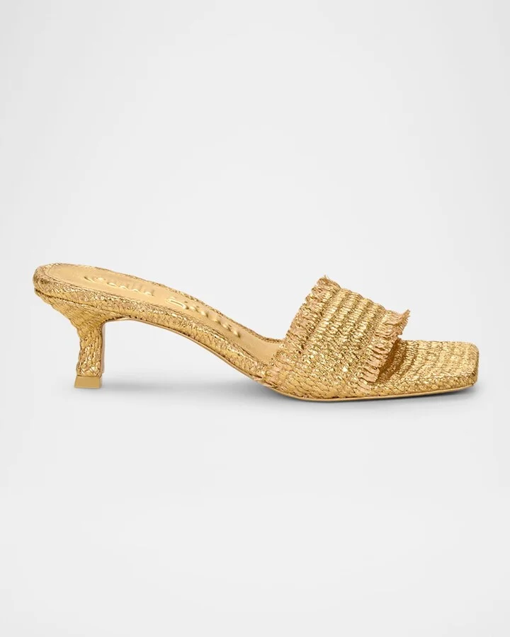 Ada Frayed Kitten Mule Sandals