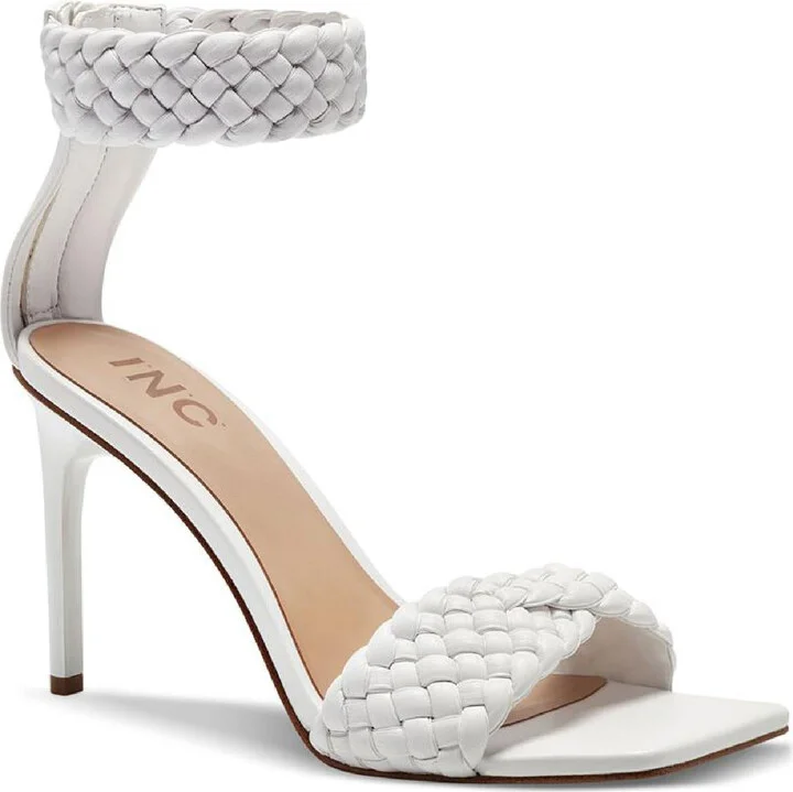 Adalie Womens Faux Leather Braided Ankle Strap