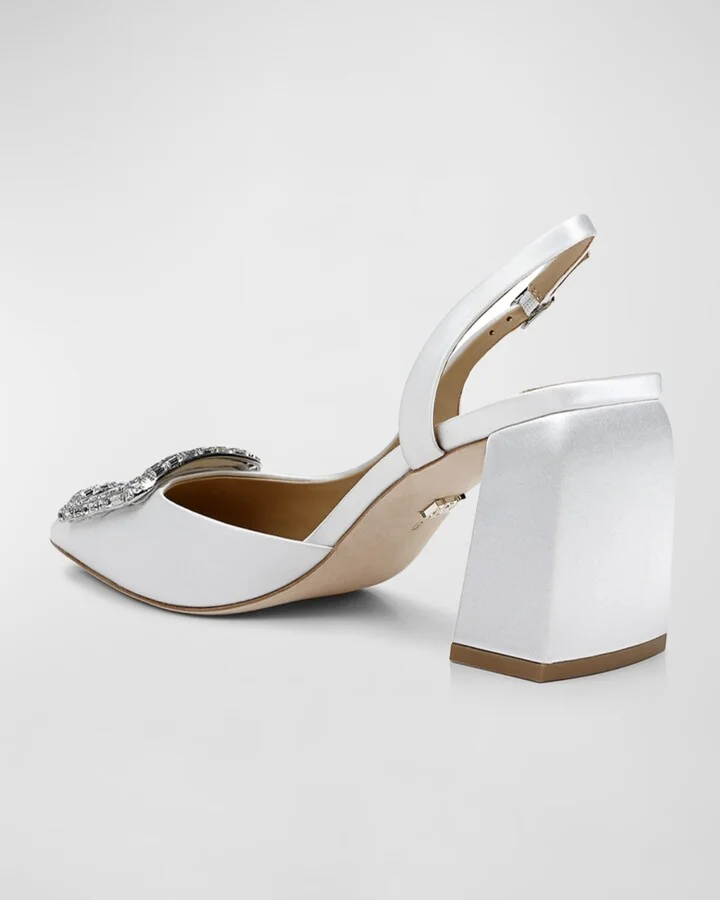 Adaline Glitter Buckle Slingback Pumps - Image 9