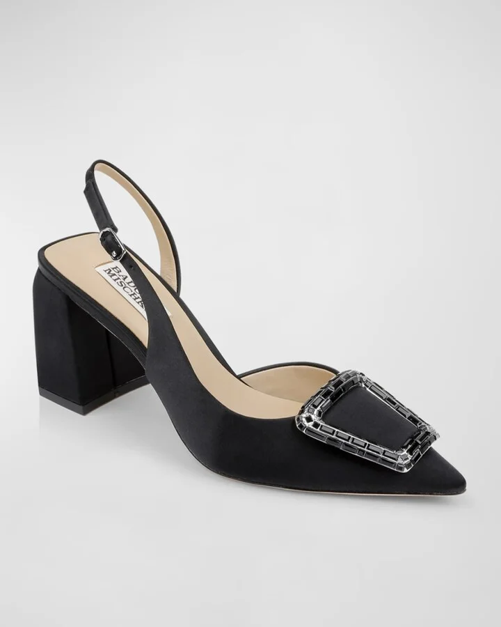 Adaline Glitter Buckle Slingback Pumps - Image 11