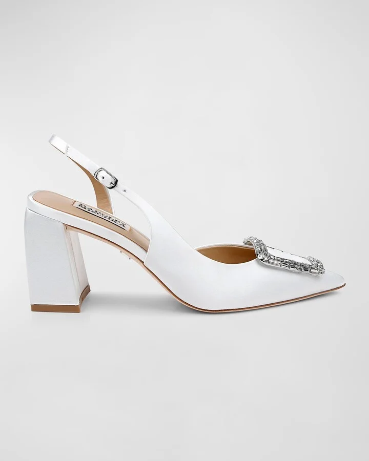 Adaline Glitter Buckle Slingback Pumps