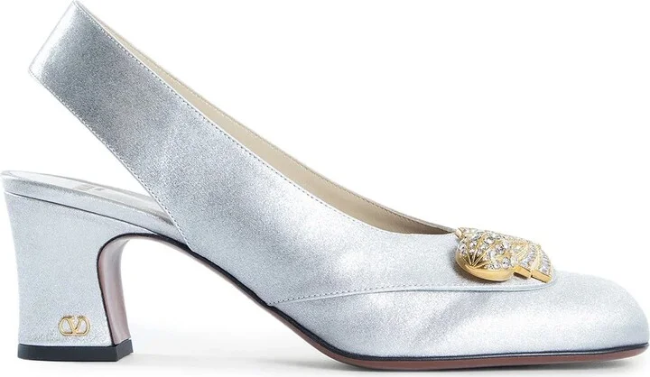 Adamntine slingback pumps in glitter fabric