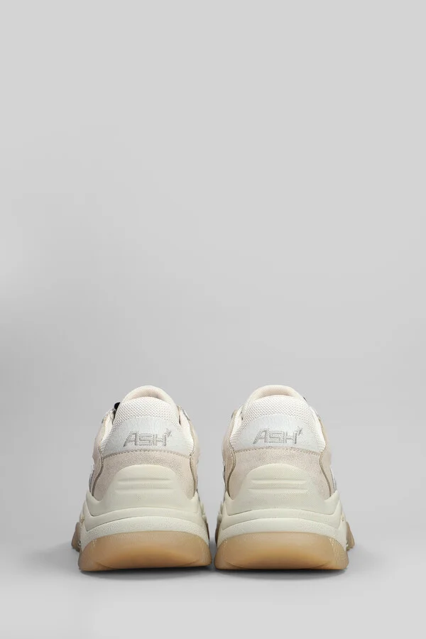 Addict Sneakers In Beige Leather And Fabric - Image 4