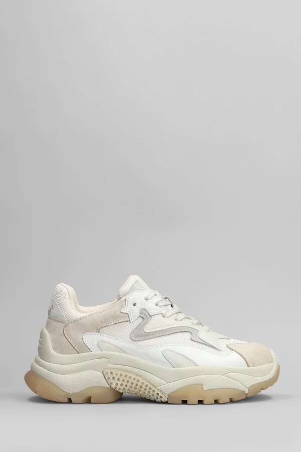 Addict Sneakers In Beige Leather And Fabric