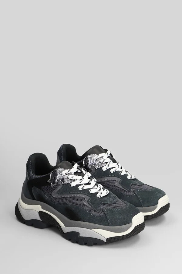 Addict Sneakers In Grey Suede And Fabric - Image 2