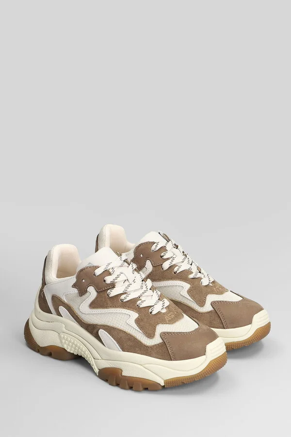 Addict Sneakers In Taupe Suede And Fabric - Image 2